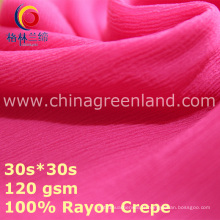 Tissu en vrac à forte teneur en crème Rayon pour T-shirt Blouse en mousseline de soie (GLLML438)
